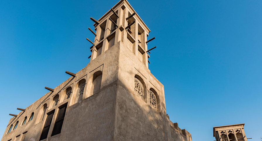 The top half of a stone building in the Middle East
