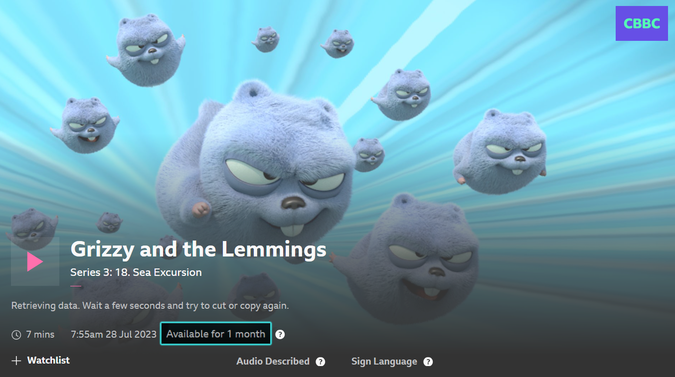 Screenshot of a CBBC programme with the expiry date highlighted at the bottom