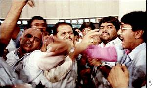 Traders on the Bombay stock exchange