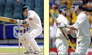 Damien Martyn takes evasive action