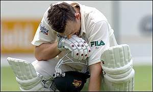It's all too much for Adam Gilchrist after reaching his double century