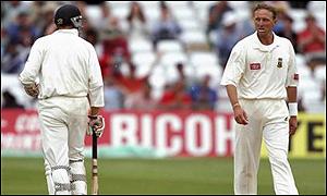 Donald intimidated Atherton with a tirade of bouncers but the opener held his nerve to make 98 not out