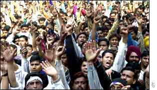 Protestors in New Delhi