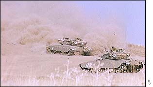 Israeli tanks in the Golan Heights