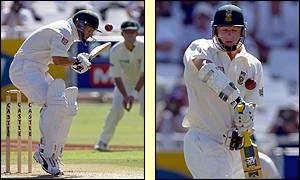 Gary Kirsten avoids a bouncer while Graeme Smith has less luck 