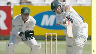 Despite Hall's resistance, the hosts are dismissed for 239