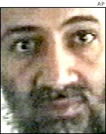 Close-up of Osama bin Laden from video released by Al Jazeera television