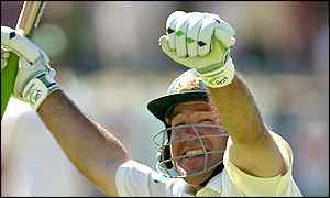 Ricky Ponting celebrates handing Australia a series clinching win