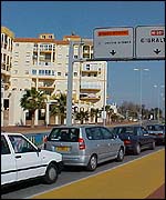 Queue to enter Gibraltar