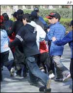 The group pushes into the Spanish embassy 