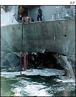 The USS Cole in Sanaa harbour