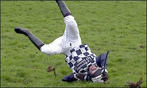 Murphy lands badly after falling from Sir Talbot