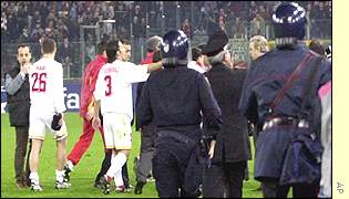 Clash between Galatasary and Roma