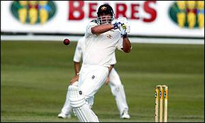 Australia's Shane Warne pulls the ball through mid-wicket