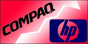 Compaq and HP logos