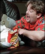 Johnny Vegas with Monkey