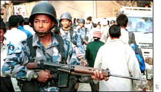 Armed police in Kathmandu