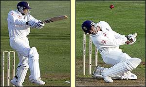 Butcher was in at number three for England after being passed fit after breaking his thumb 