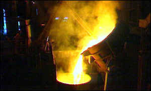 Steel being poured