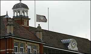 The flag was at half-mast at Surrey's Oval cricket ground in London as a mark of respect