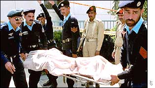 Police with stretcher