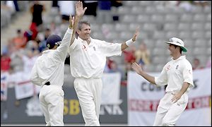 Andy Caddick takes wicket 198 of his Test career