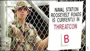 A US Navy sailor at Camp Garcia 