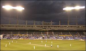The fourth day's play finished in darkness at Eden Park