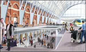 Proposed new terminal at St Pancras railway station, which will serve the Channel Tunnel link