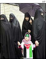 Pro-Palestinian demonstrators in Tehran