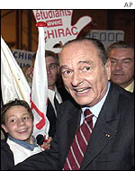 Jacques Chirac on the campaign trail in Bordeaux