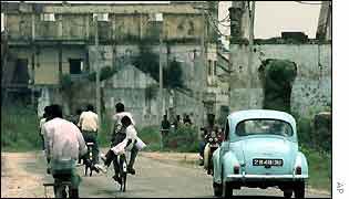 The main road leading to Jaffna
