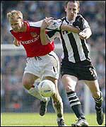 Dennis Bergkamp ended Newcastle's FA Cup run