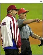 Fidel Castro and Jimmy Carter at a baseball match
