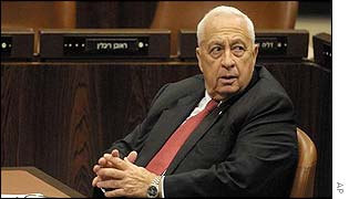 Israeli Prime Minister Ariel Sharon - in the Israeli parliament 15 May 2002