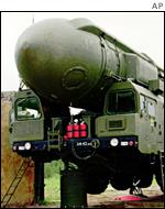 Russian mobile nuclear missile