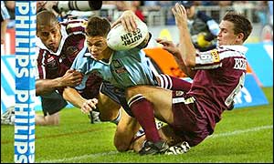 The Blues' 21-4 half-time lead is the biggest in series history