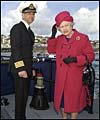 The Duke (left) and Queen tour Falmouth harbour