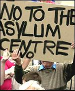 Anti asylum centre protestors