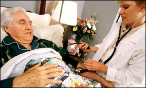 Generic hospital patient and doctor