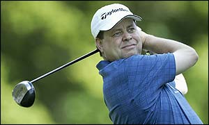 Defending champion Andrew Oldcorn on his way to a round of 66