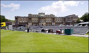 Stands being erected
