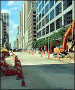Downtown Houston under construction