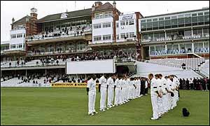 Surrey and Sussex share a minute's silence at The Oval