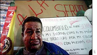 Serpa supporter in Bogota hears news of his defeat