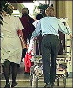 Some patients endure long waits on trolleys