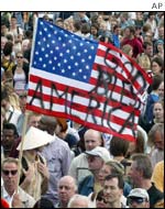 Germans demonstrating against President Bush