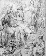 Detail of An Allegory on Poetic Inspiration with Mercury and Apollo by Nicholas Blakey