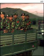 Indonesian troops in East Timor