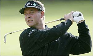 Northern Ireland's Darren Clarke in action at the 11th hole